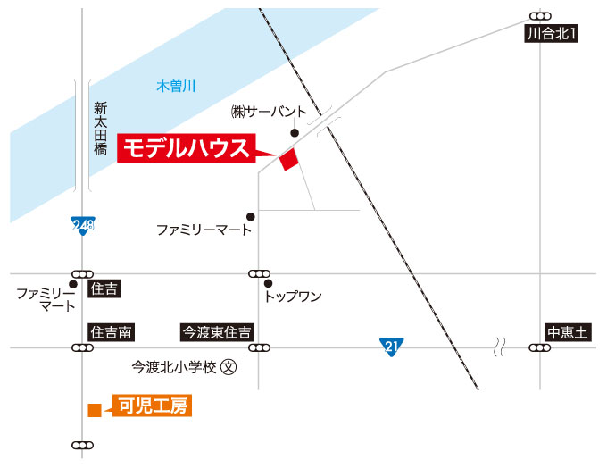 岐阜県可児市モデルハウスマップ